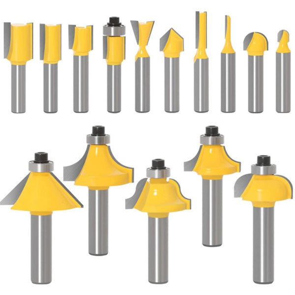 Tooltekt® 15 Piece Router Bit Set - 1/4 inch Shank