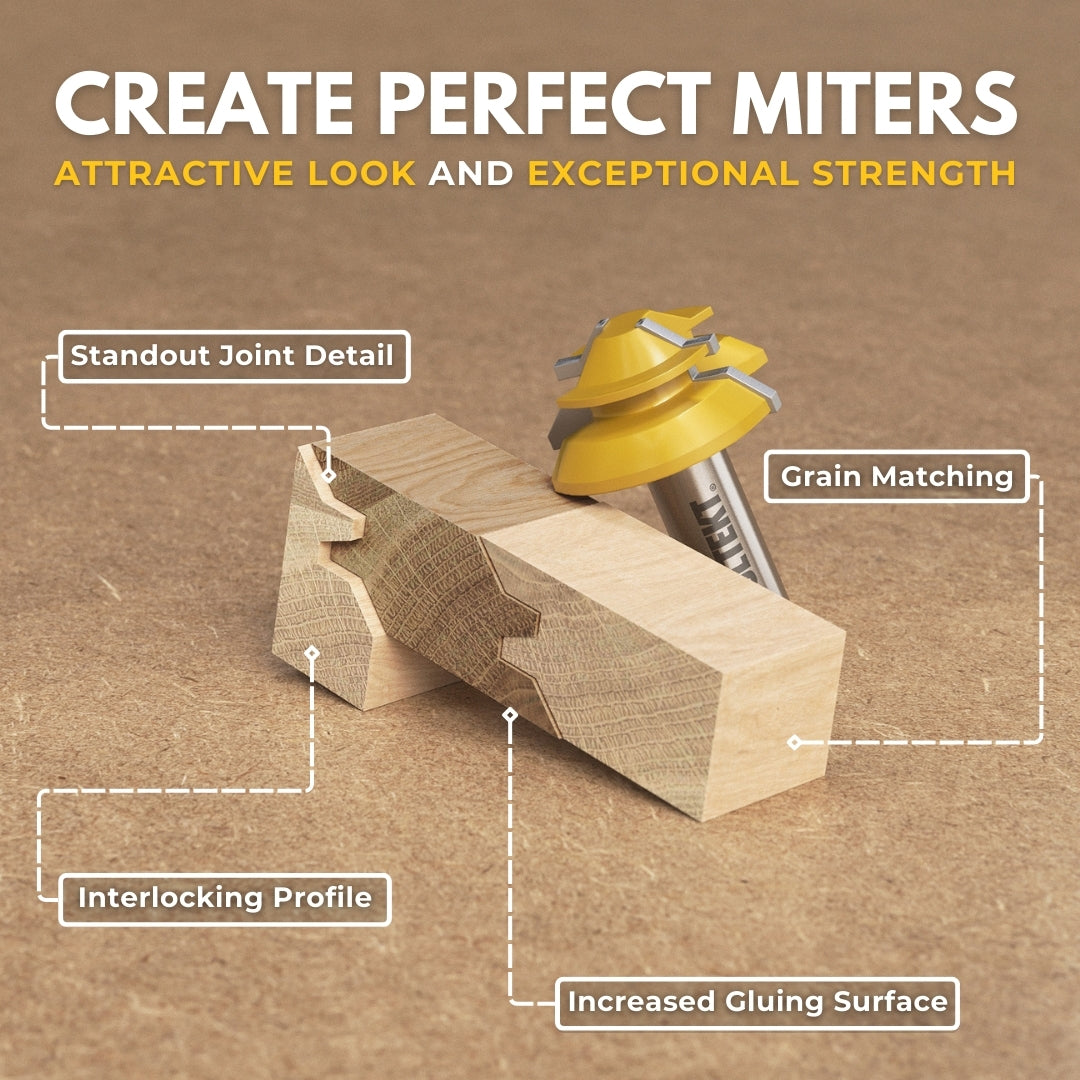 TimberLock® 45° Lock Miter Router Bit - 1/2" Shank