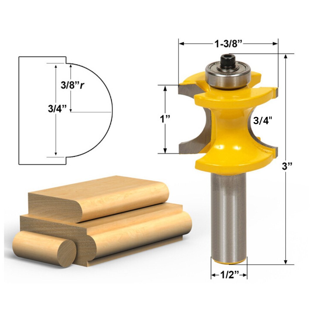 Tooltekt® Bullnose Router Bits - 1/2" Shank