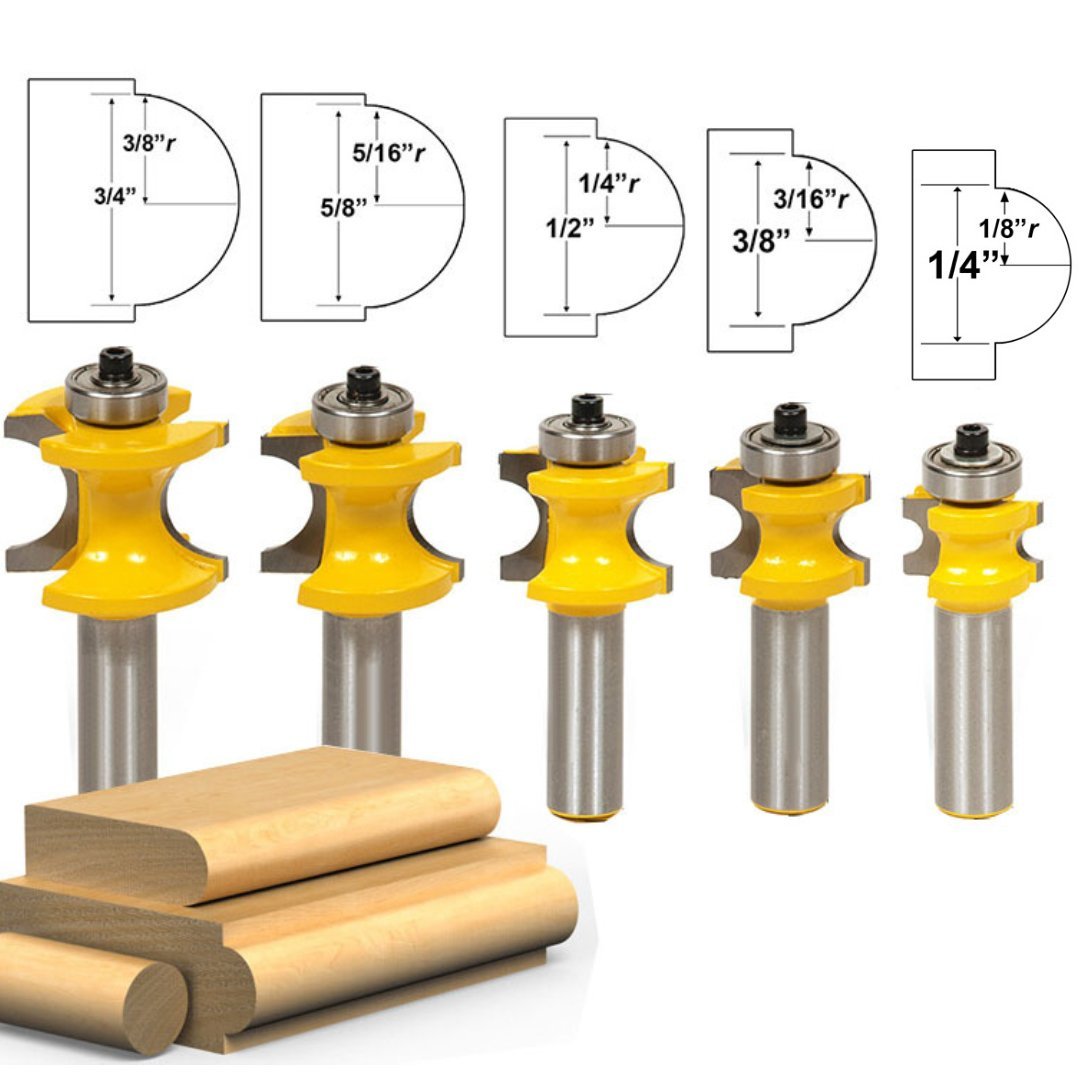 Tooltekt® Bullnose Router Bits - 1/2" Shank