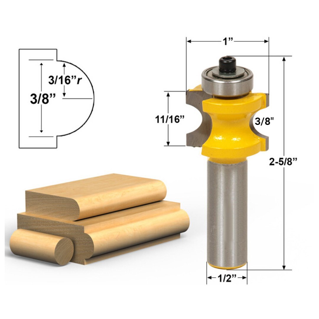 Tooltekt® Bullnose Router Bits - 1/2" Shank