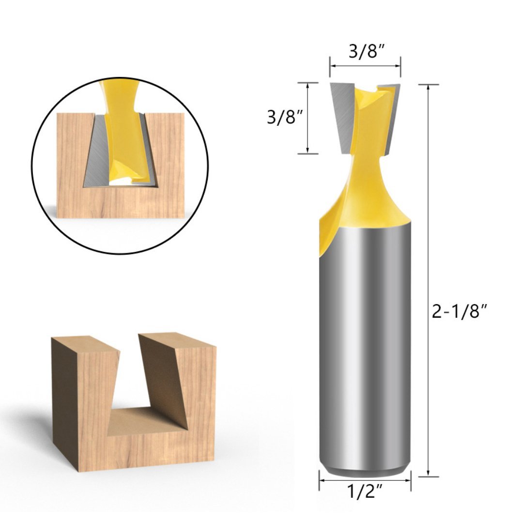 Tooltekt® Dovetail Router Bits - 1/2" Shank