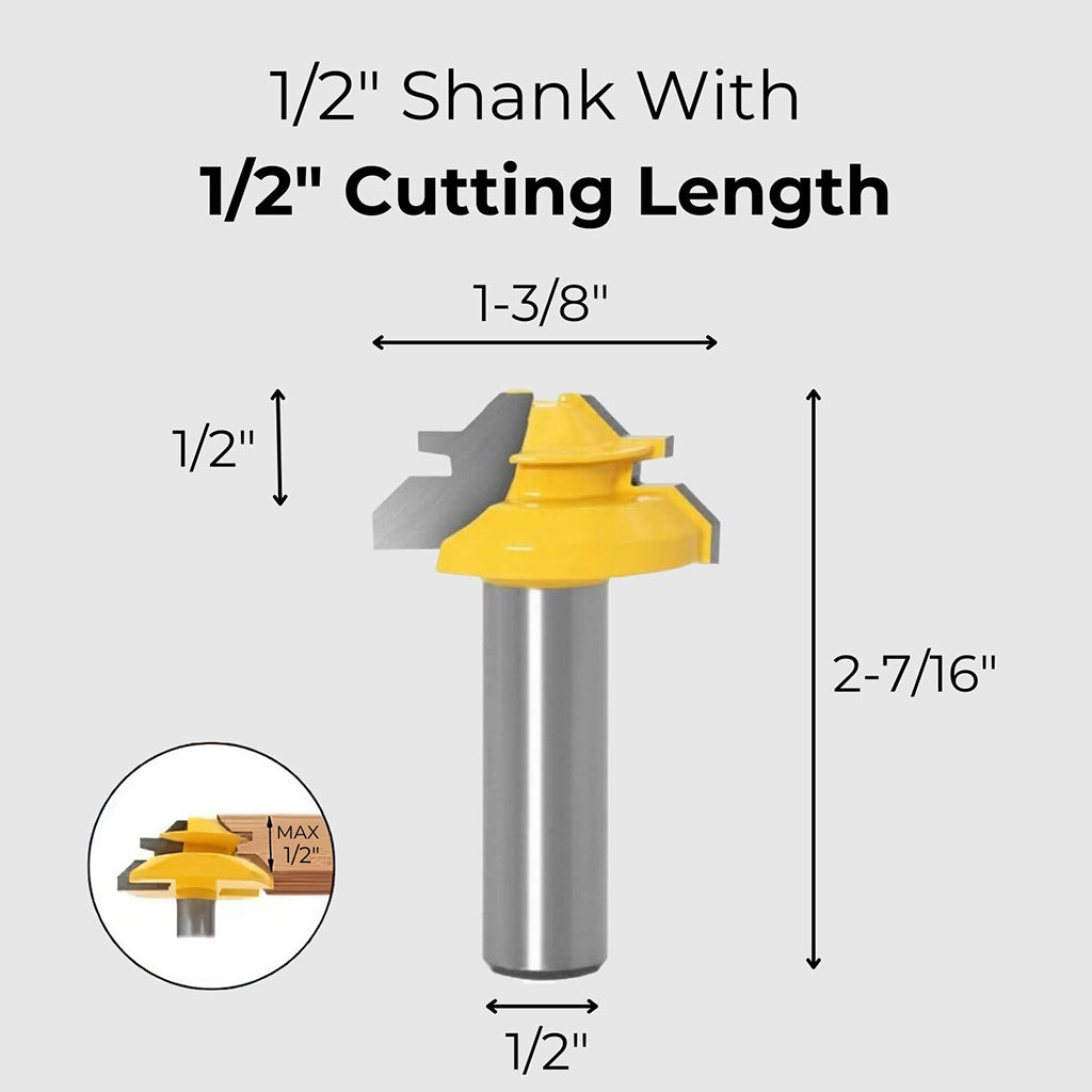 TimberLock® 45° Lock Miter Router Bit - 1/2