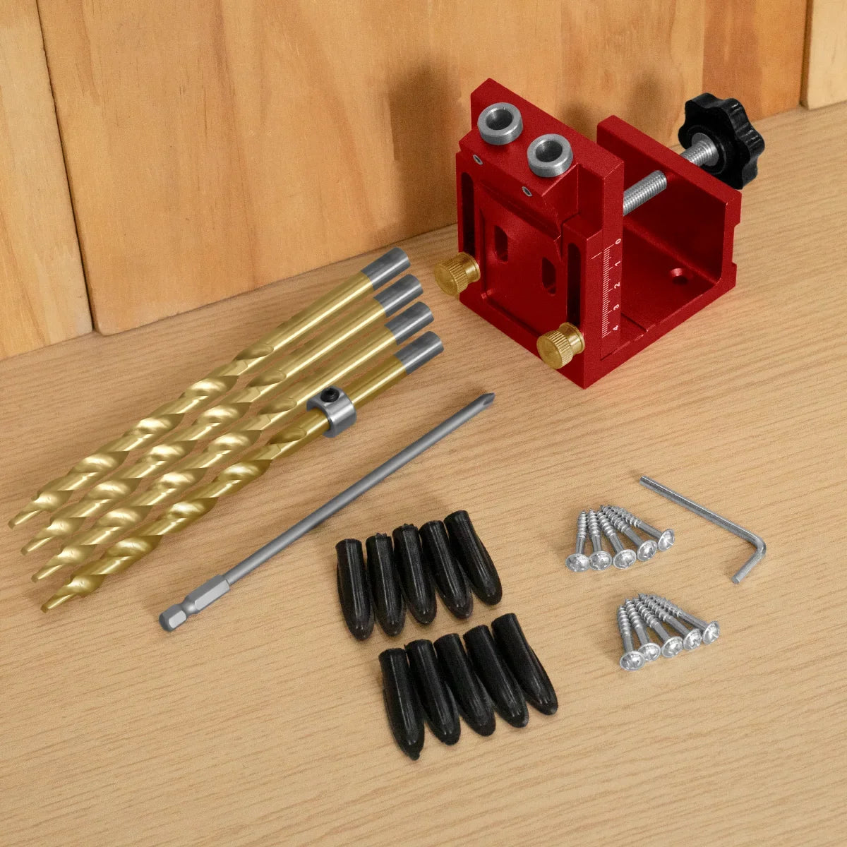 Pocket Hole Jig Kit with Built-In Clamp, Adjustable 15°