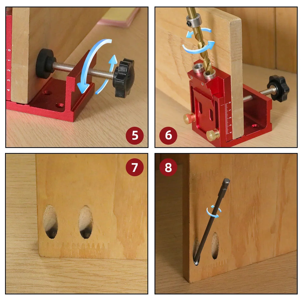 Pocket Hole Jig Kit with Built-In Clamp, Adjustable 15°