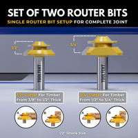 Miter Router TimberLock® 45° Lock Miter Router Bit - 1/2