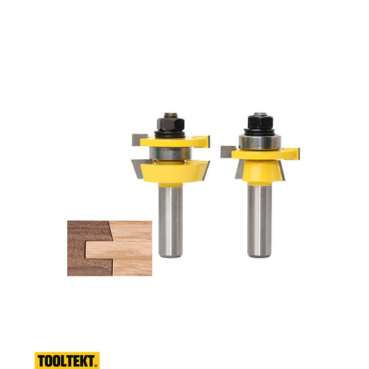 Tooltekt® Schienen- und Holmfräser – Shaker – 2-teiliges Set – 1/2-Zoll-Schaft