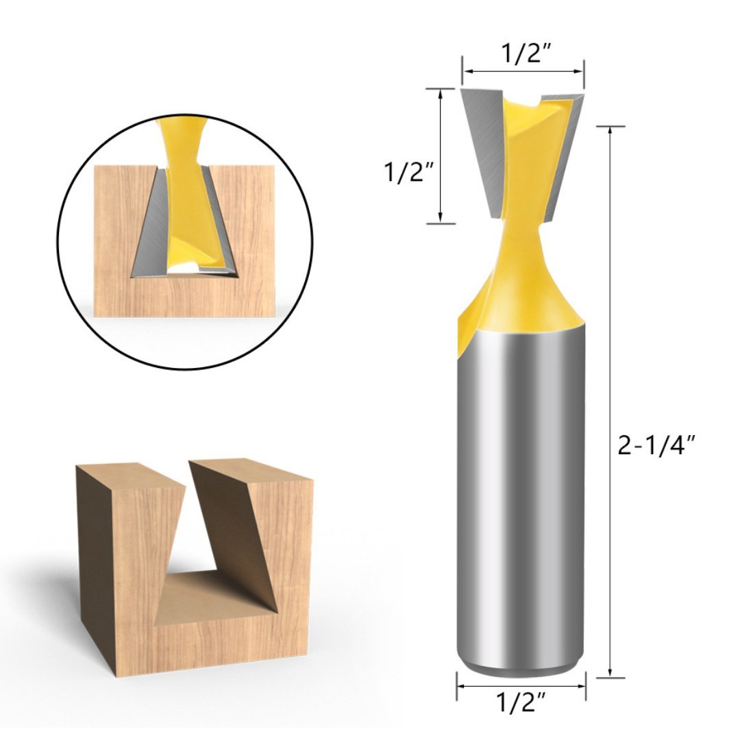 Tooltekt® Dovetail Router Bits - 1/2