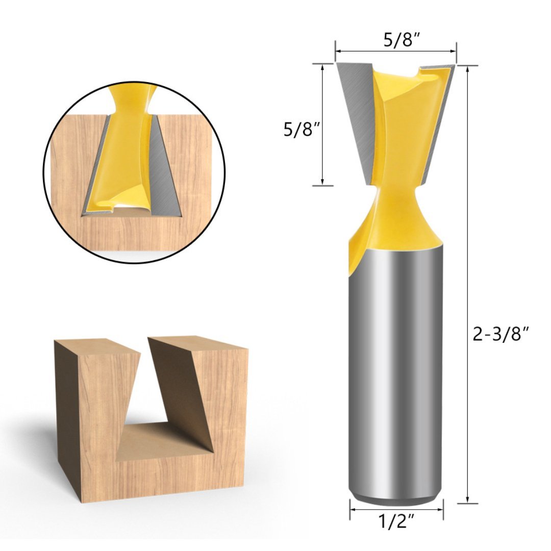 Tooltekt® Dovetail Router Bits 1/2" Shank